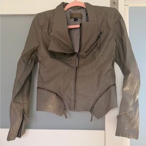 Blank NYC Taupe Leather Jacket